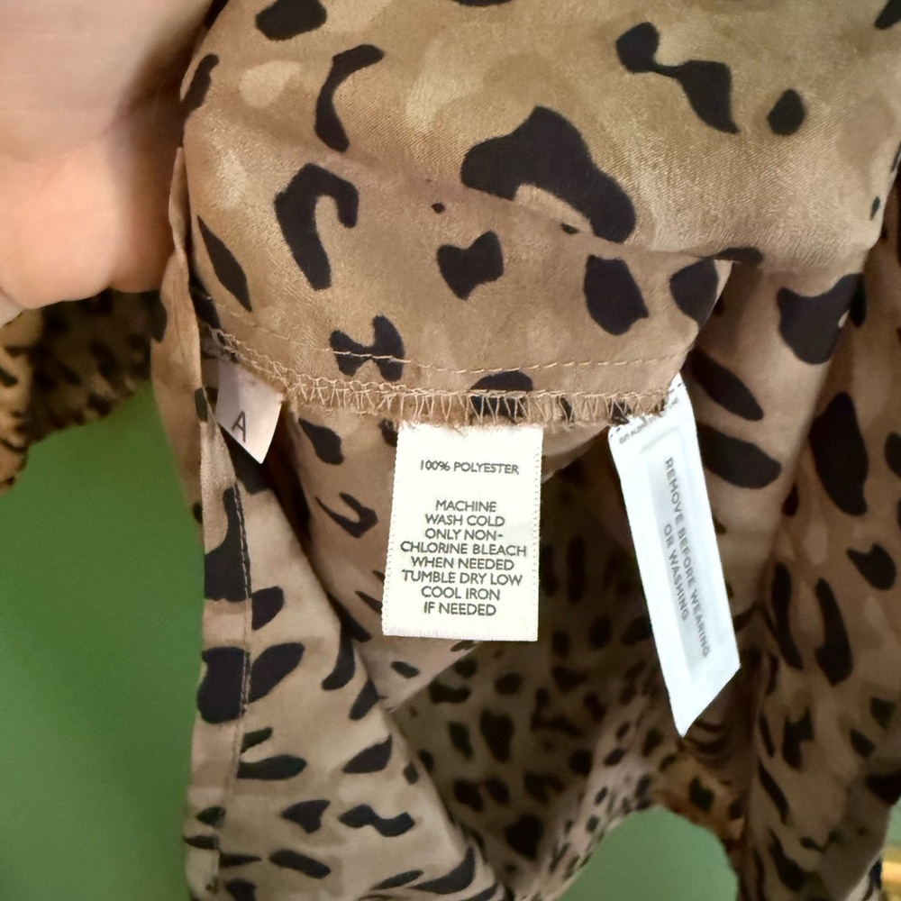 LOFT Small Leopard Print Blouse - Picture 2 of 4